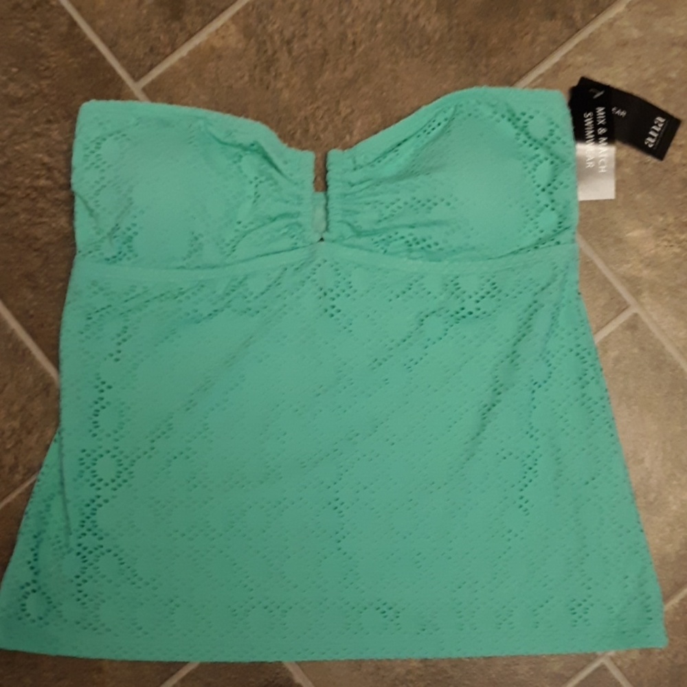 Teal tube top swimwear